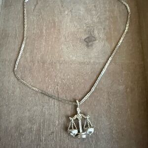 Monet Silver Scales of Justice Necklace